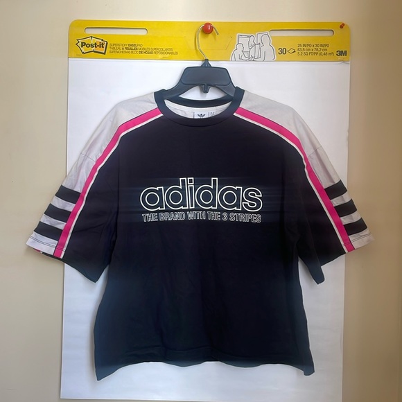 ADIDAS The OG Tee DH4183 Black Ivory Pink Crew Neck Short Sleeve Top $40 VGUC XL - Picture 2 of 15